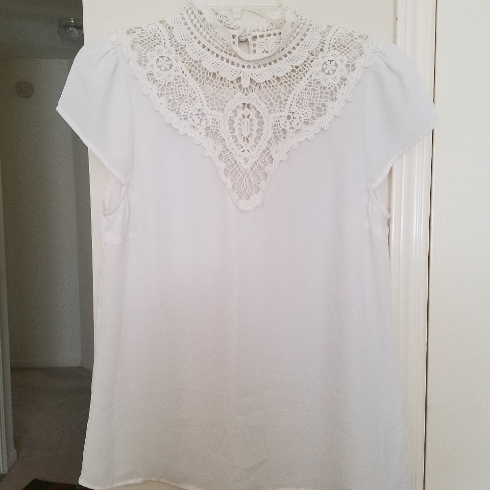 Forever 21 Chiffon Crochet Top